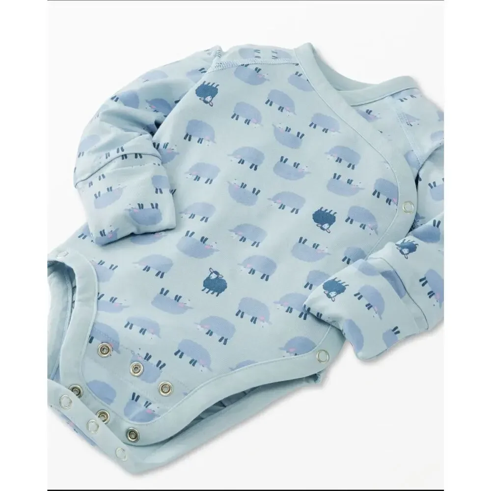 Hanna Andersson Size 70 6-12m Wrap Front Baby Boy Bodysuit EUC